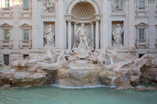 18th century Trevi Fountain designed by Italian architect Nicola Salvi, Rome, Italy
