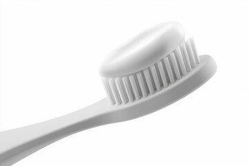Toothpaste toothbrush. New toothbrush with toothpaste close-up isolated on a white background. Dental healthcare concept. Accessories for keeping teeth health. Dental hygiene objects. Teeth brushing