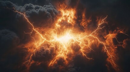 Dramatic Lightning Explosion in an Abstract Dark Background