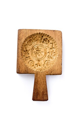 traditional Chinese wooden cake mold, the Chinese carved on the mold means: