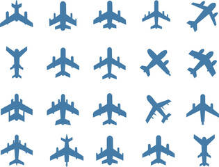 Plane icon set. Flight transport symbol. Airplane icon vector. Travel flat illustration.. Vector EPS 10
