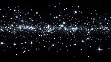 Obraz premium Sparkling Black Starry Wallpaper Horizontal Background Design