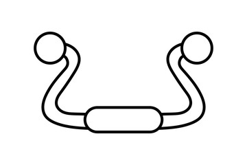Cabinet handle, drawer handle. Black and white illustration, hand drawn coloring.