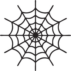 Fototapeta premium Vector illustration of line icon of a spider web. 
