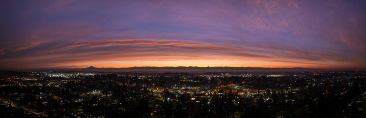 Stunning Sunrise looking at Mt Hood in Woodburn Oregon, Pacific Northwest	