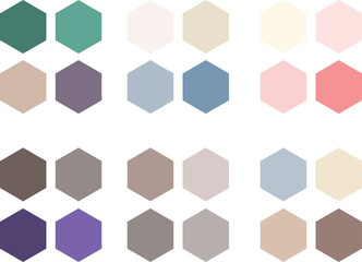 set of different color fill round shape pallets. random colors. vector-illustration