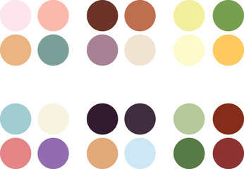 set of different color fill round shape pallets. random colors. vector-illustration