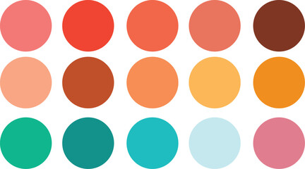 set of different color fill round shape pallets. random colors. vector-illustration