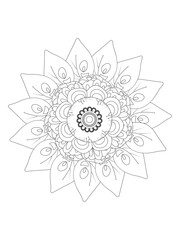 Flower coloring page for adults