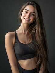 Naklejka premium Photos of women exercising in yoga clothes