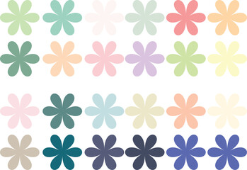 set of different color fill round shape pallets. random colors. vector-illustration