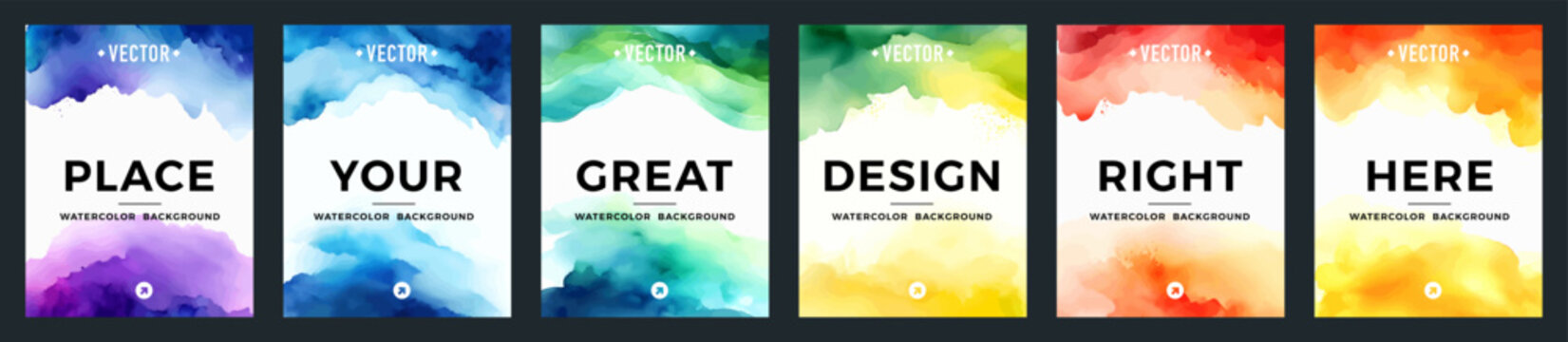 Brochure template layout, flyer cover design with watercolor background