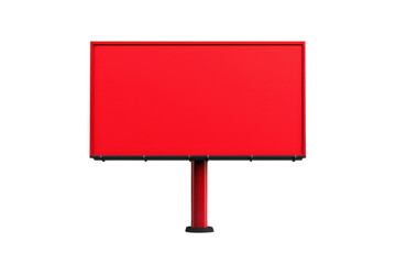 Obraz premium A bright red billboard stands upright, ready for advertisements or messages.