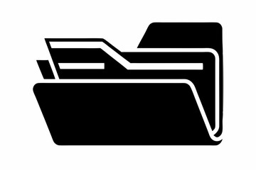 Document Folder icon vector silhouette black design white background