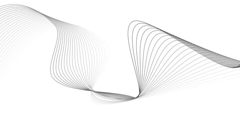 Fototapeta premium Abstract color smooth stripe dynamic wave line on a white stylized line art background. Design element technology suit for banner, poster, cover, brochure, flyer, website. vector illustration