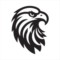 An eagle's head silhouette vector art