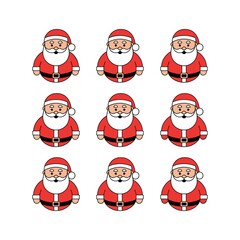 Santa Claus Vector Pack Featuring Modern and Classic Styles for Christmas-Themed Graphics.