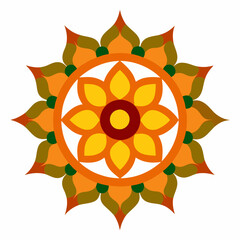 Symmetrical Indian Mandala Vector Design.