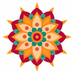 Symmetrical Indian Mandala Vector Design.