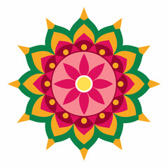 Symmetrical Indian Mandala Vector Design.
