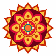 Symmetrical Indian Mandala Vector Design.