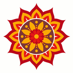 Symmetrical Indian Mandala Vector Design.