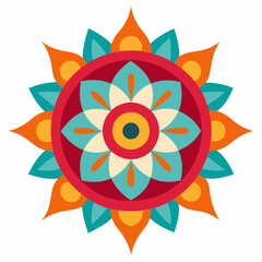 Symmetrical Indian Mandala Vector Design.