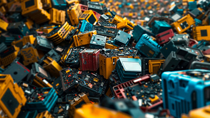 A pile of electronic components sitting on top of each other