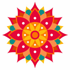 Symmetrical Indian Mandala Vector Design.