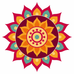 Symmetrical Indian Mandala Vector Design.