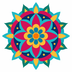 Symmetrical Indian Mandala Vector Design.