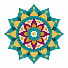 Symmetrical Indian Mandala Vector Design.