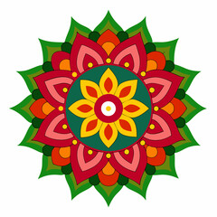 Symmetrical Indian Mandala Vector Design.