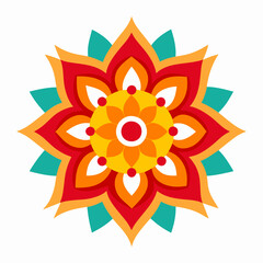 Symmetrical Indian Mandala Vector Design.