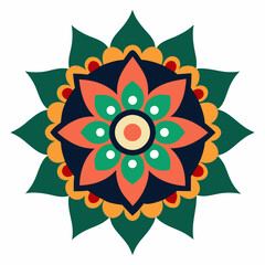 Symmetrical Indian Mandala Vector Design.