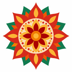 Symmetrical Indian Mandala Vector Design.