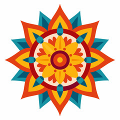 Symmetrical Indian Mandala Vector Design.