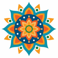 Symmetrical Indian Mandala Vector Design.