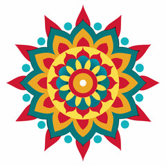Symmetrical Indian Mandala Vector Design.