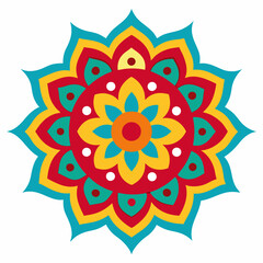 Symmetrical Indian Mandala Vector Design.