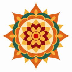 Symmetrical Indian Mandala Vector Design.