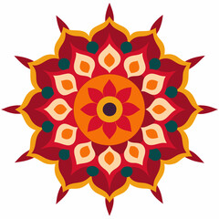 Symmetrical Indian Mandala Vector Design.