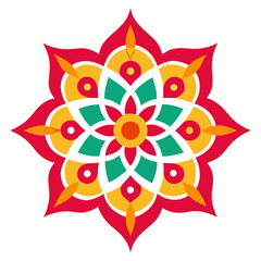 Symmetrical Indian Mandala Vector Design.