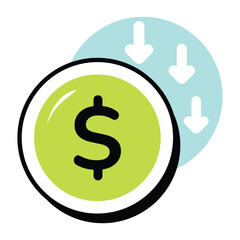 Vector Business and Finance Circle Color Outline Icon and Pack and Illustrations 