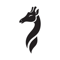 A set of giraffe vector silhouettes isolated on a white background