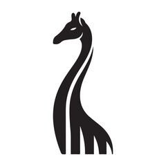 Fototapeta premium A set of giraffe vector silhouettes isolated on a white background