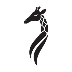 A set of giraffe vector silhouettes isolated on a white background