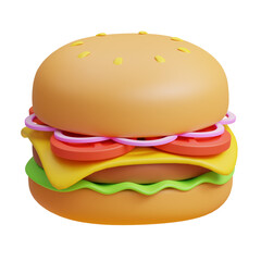 3d hamburger food icon