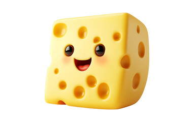 Fototapeta premium Cute Cartoon Cheese Character with Smile
