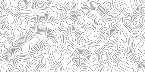 Abstract geometric map relief texture with Topographic map background.  Modern design with White background with topographic wavy pattern. The concept map of a conditional scheme and the terrain path.